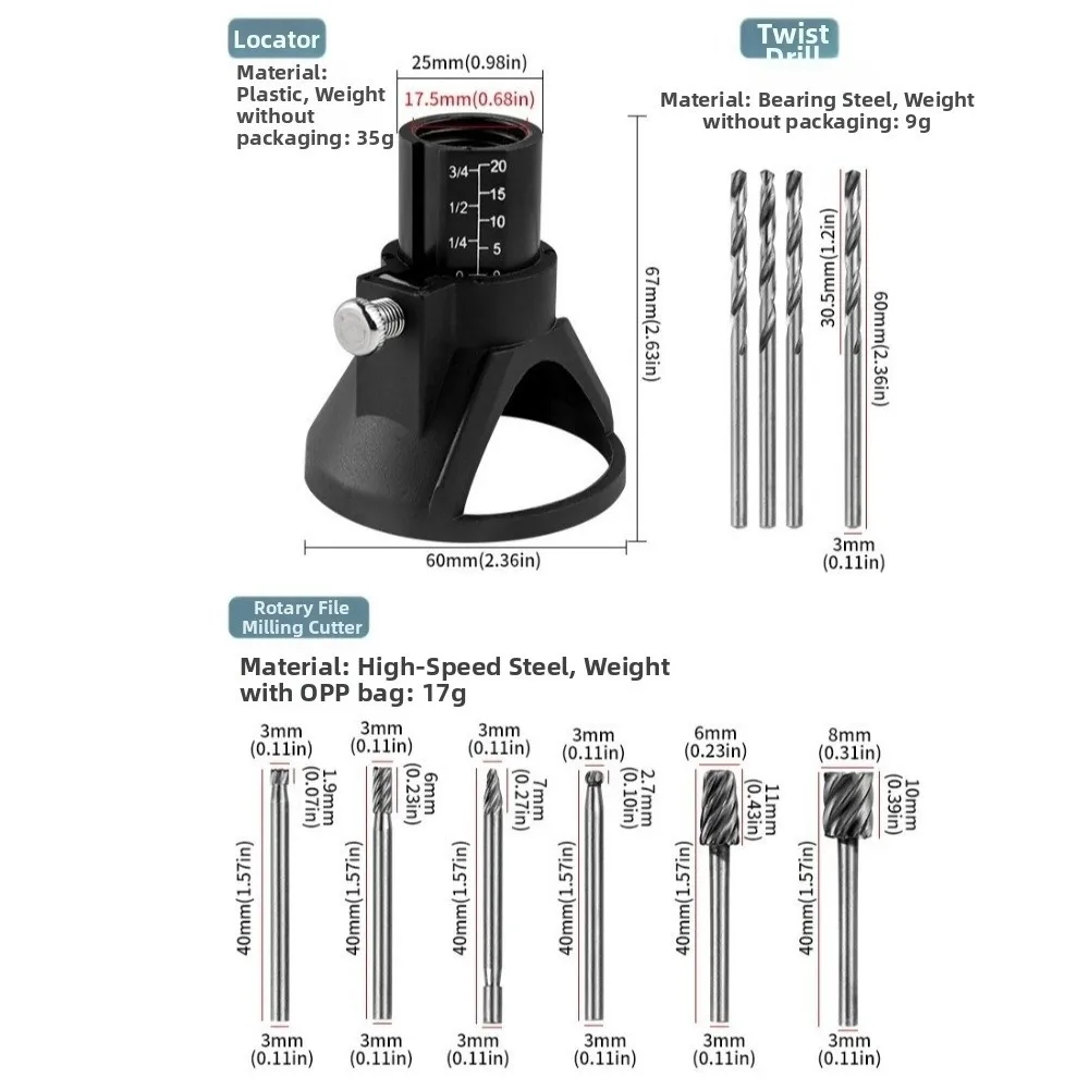 Dedicated Locator Woodworking Locators Electric Grinder Attachment Guide Attachment Milling Cutter Set Rotary Engraving Holder