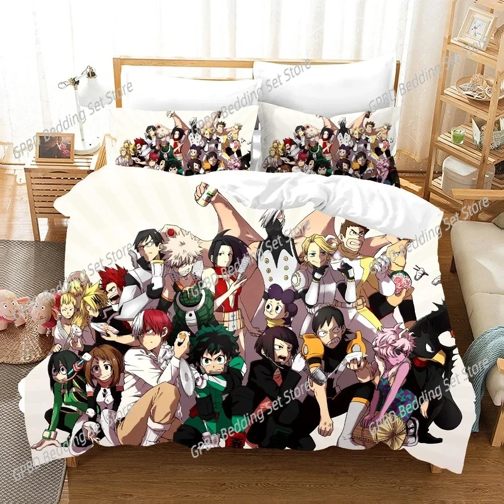 

Anime 3D Printed My Hero Academia Comfortable Duvet Quilt Cover Pillowcase Bedding Set Children Bedroom Decoration Home Textile