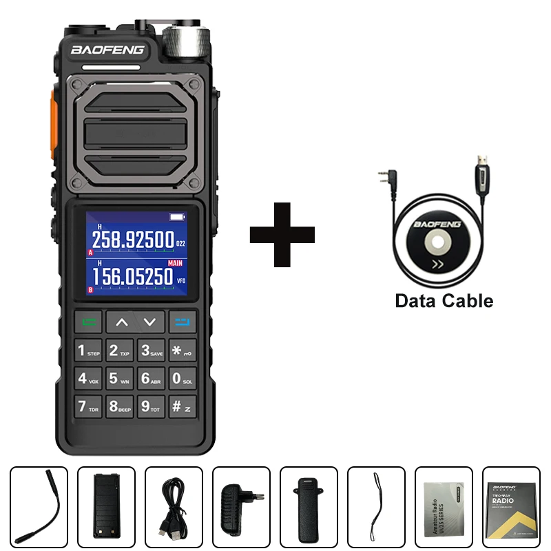 Top! UV-25M High Powerful Tactical Walkie Talkie 50KM Full Band 999CH Frequency Copy Type-C Two Way Ham Radio PRO