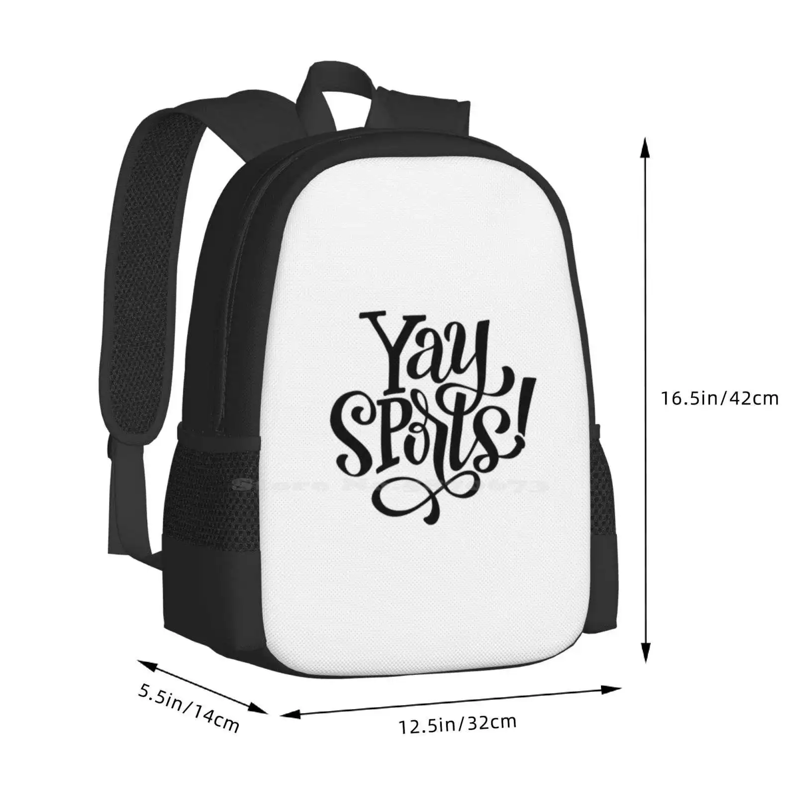 Yay Sports! Bag Backpack For Men Women Girls Teenage Sports Funny Sarcastic Hockey Baseball Basketball Football Team Golf