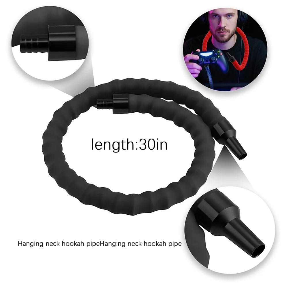 Hookah hose Flexible Neck Strap with Silicone Tube for Comfortable Shisha Hand Free Hookah Hose view 4