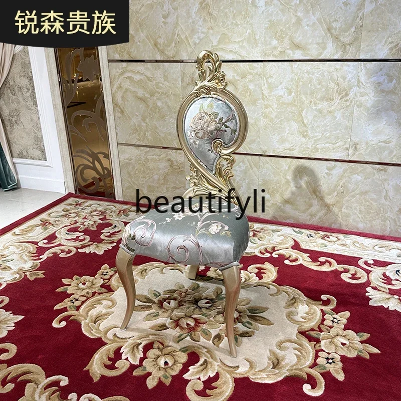 French solid wood fabric embroidery dressing stool makeup stool simple dressing table household2936