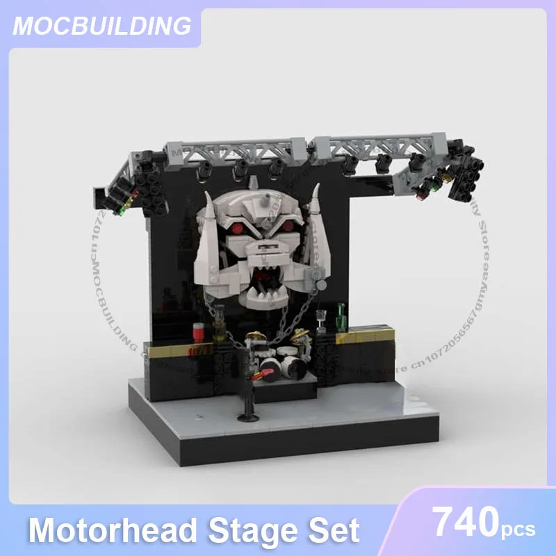 Motorhead Stage Set Model MOC Building Blocks DIY Assemble Bricks Collection Display Educational Creative Toys Gifts 740PCS