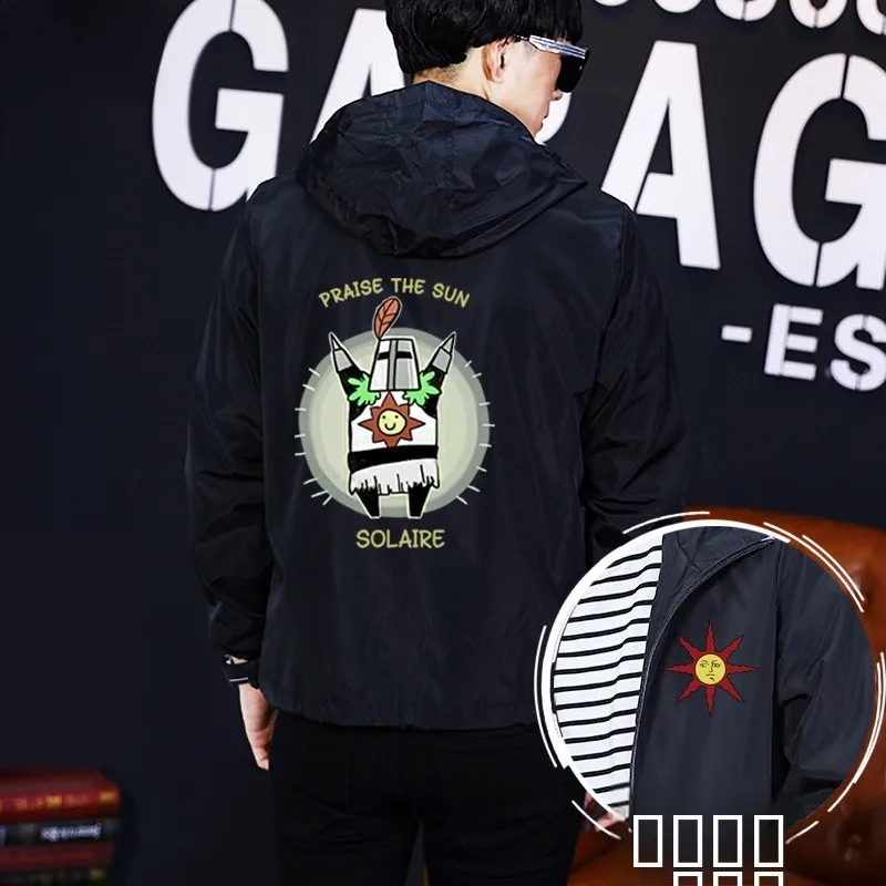 

Толстовка-куртка k Souls Sun Knight, тонкая, унисекс, весна-осень, из полиэстера, на молнии, с длинными рукавами, стандартный крой.