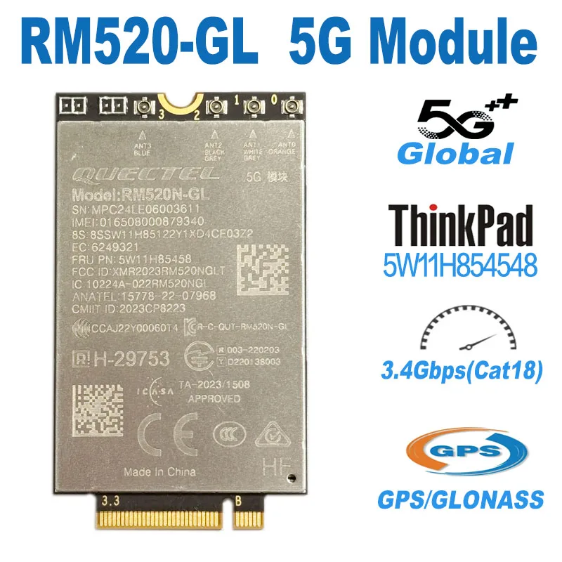 Quectel RM520N-GL 5G Sub-6 GHz NR M.2 Module RM520NGL for 5W11H85458 Global Cannot Be Used in Laptop