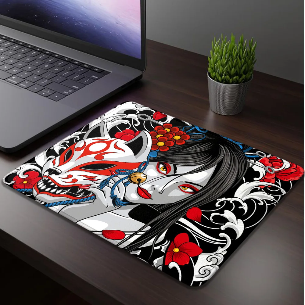 

Gaming Mouse Pad Speed Kitsune Mask Desk Mat Mouspad Mausepad Computer Mousepad Gamer Office Accessories Deskmat Mats Mause Rug