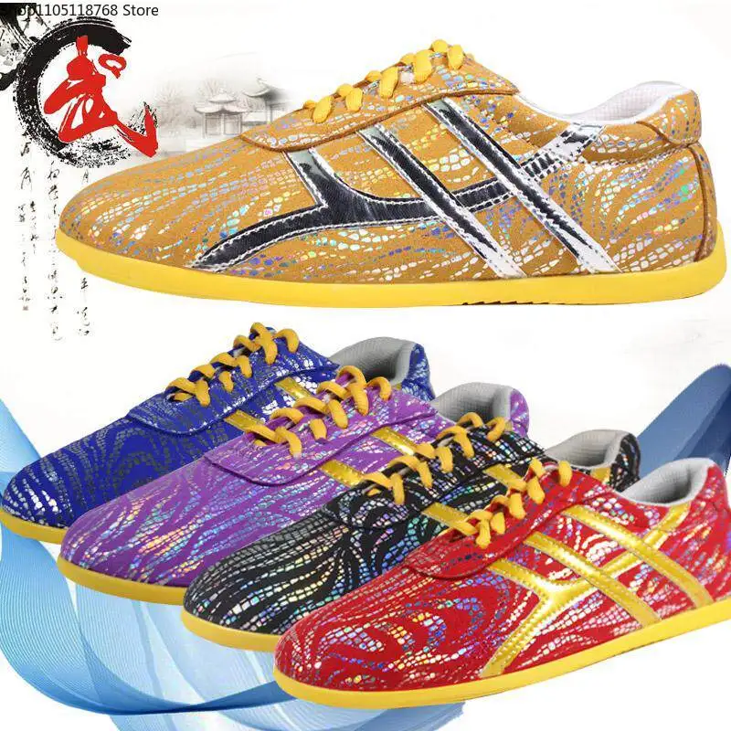 Leather Tai Chi Shoes Non Slip Oxford Bottom Kung Fu Shoes Low Top Martial Arts Training Shoes Taekwondo Sneakers