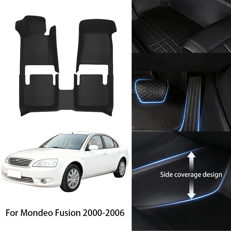 

Автомобильные коврики из искусственной кожи на заказ для Ford Mondeo Fusion MK4 Mustang 2000-2022, роскошный полный комплект, аксессуары для интерьера автомобиля