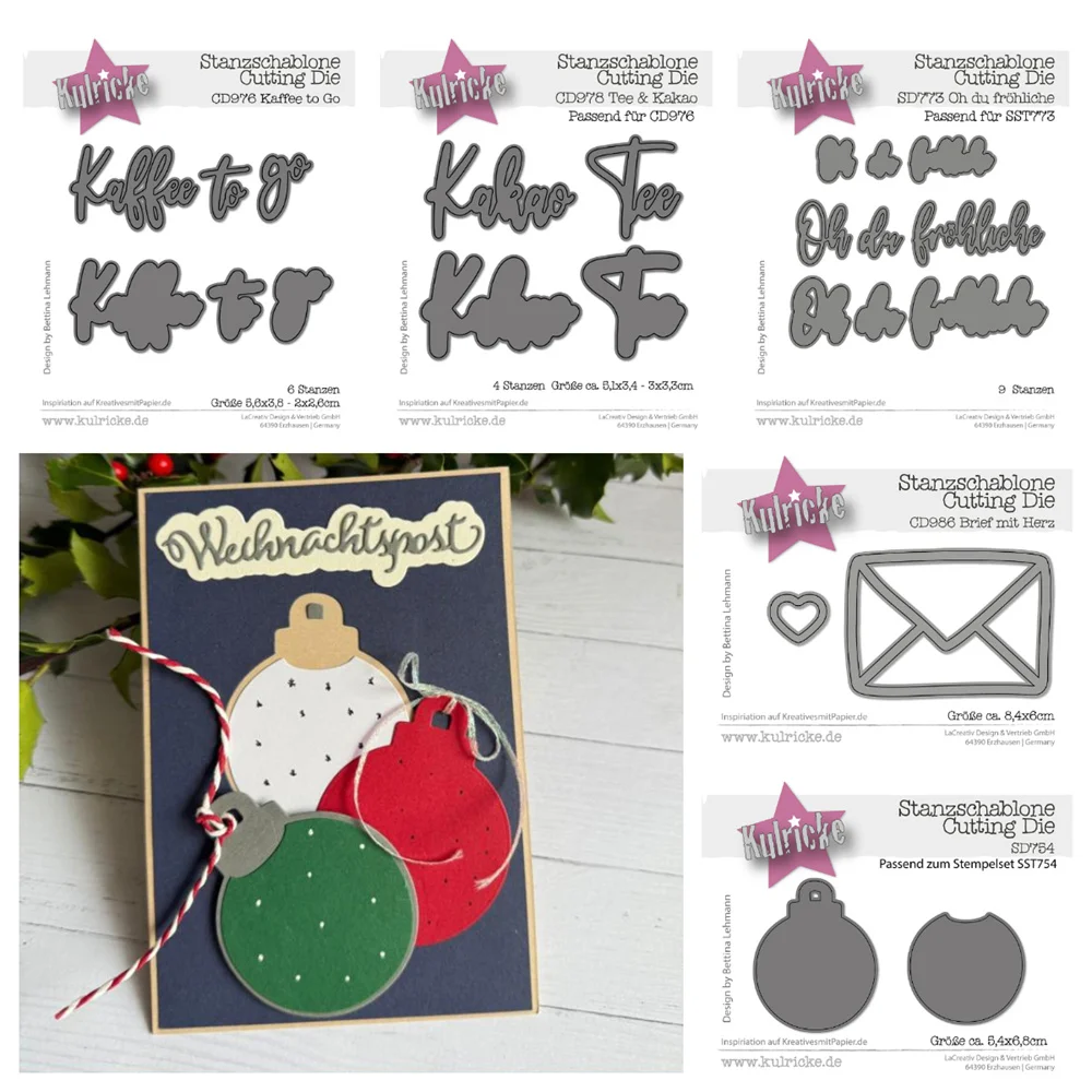 

2025 New Embossing Cutting Dies Christmas Text Emotions Dies Cut Coffee Tea and Cocoa Words Die DIY Scrapbooking Greeting Card