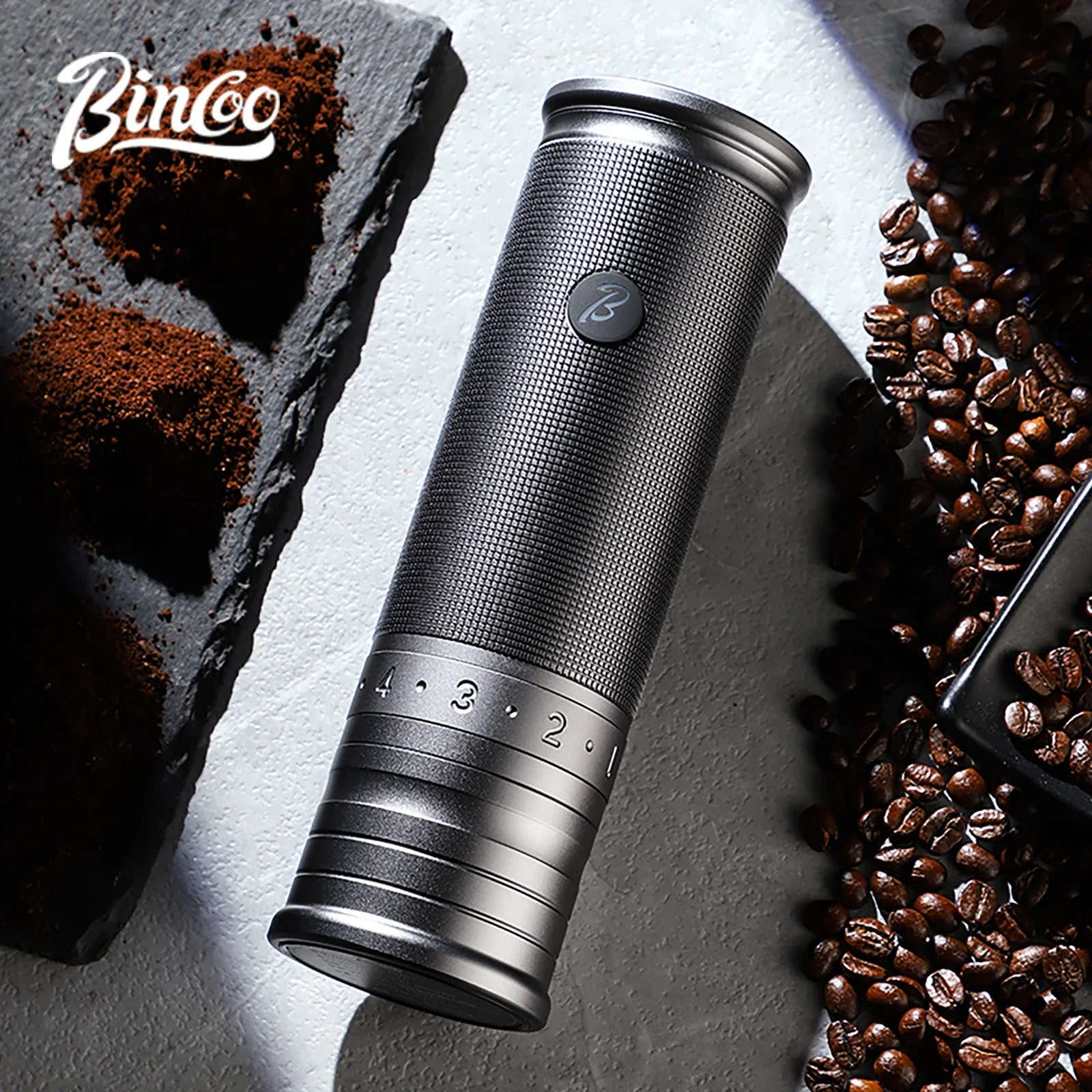 Bincoo Electric Bean Grinder Steel Core Coffee Grinder All-Metal Body Home Outdoor External Italian Mini Portable Coffee Grinder