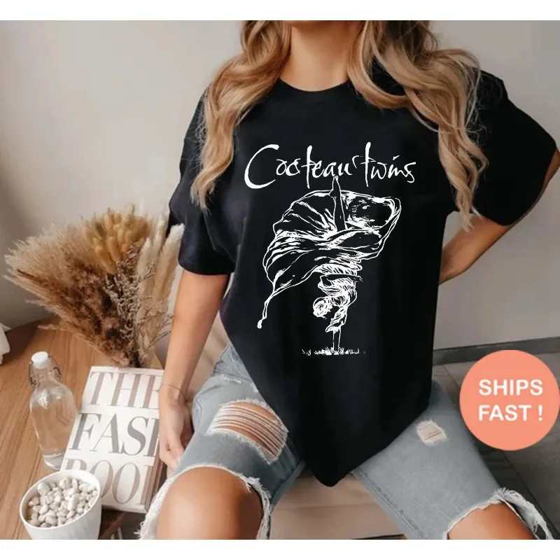 Cocteau Twins Band T-shirt Women's T-shirt Summer New Style Unisex Casual and Fashionable Cotton T-shirt
