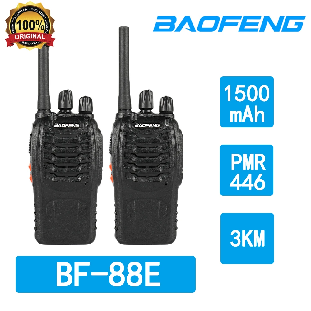 Baofeng BF-88E pmr Fern gesprächs kanal 16 Walkie Talkie 446,19375 MHz lizenziertes Radio mit EU-Ladegerät und Headset