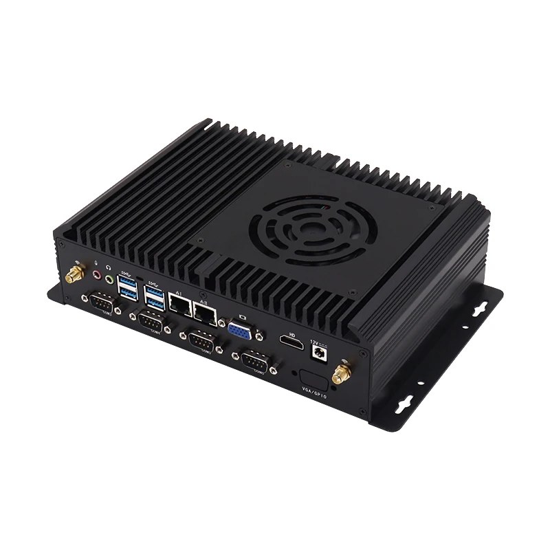 New Fanless Industrial Computer Intel Core I5 Embedded Mini PC with Dual LAN Multiple Serial Ports SSD Windows 10 US/EU Plug