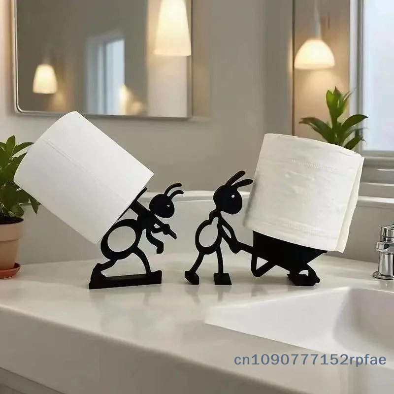 {NN72} 1/2 Pcs Cute Ant Shaped Toilet Paper Holder Fun Cartoon Design Sturdy Base For Bathroom Living Room Home Decor