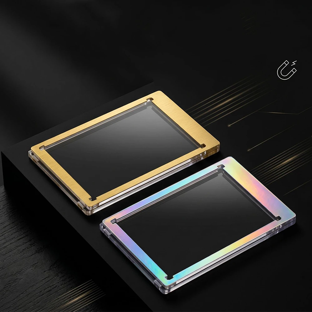 35PT Gold Foil Magnetic Card Brick Hard Acrylic Card Holder Collectible Trading Card Display Protector Case Gifts