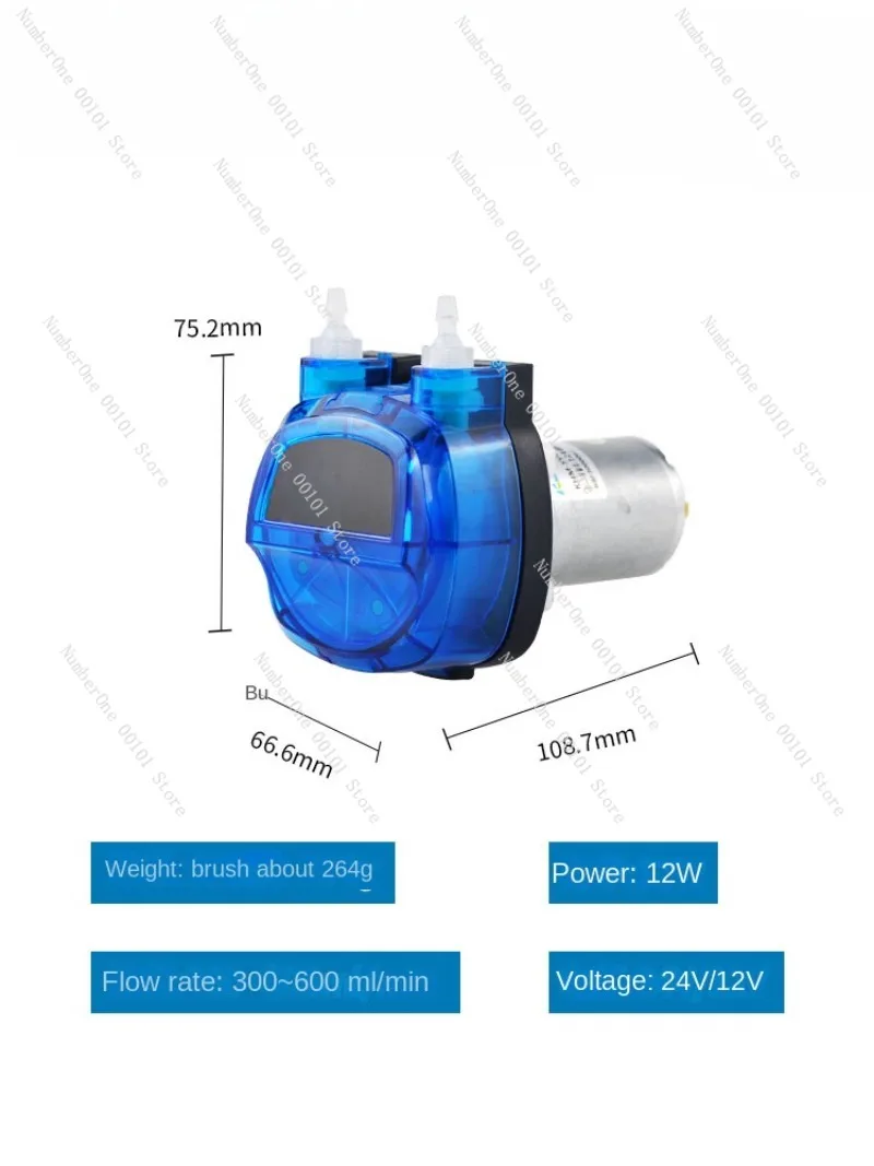 Peristaltic pump 12v micro industrial water laboratory small 24v large flow self-priming hose pump