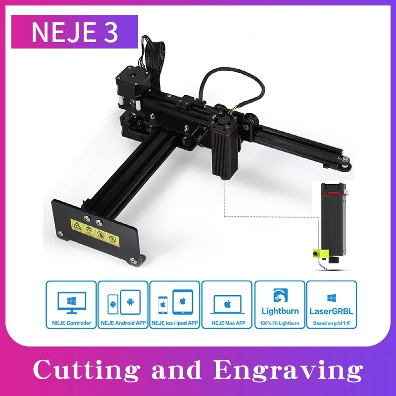 

NEJE 3 40W Laser Engraver, 5.5-7.5W Output CNC Laser Cutter / Printer, 3D Wood Router Engraving and Cutting Machine