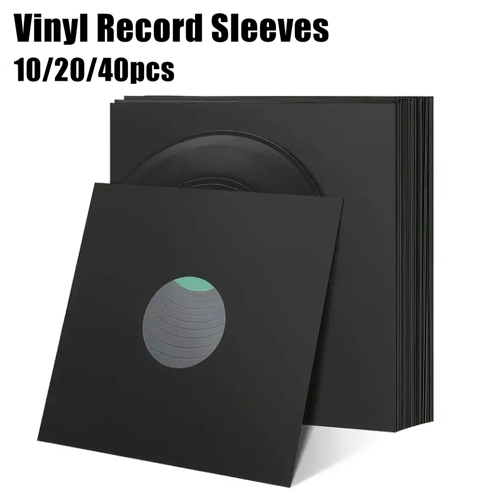 

20pcs Black Paper & Poly Lined Record Inner sleeves for LP Vinyl Records, 12/10/7inch LP Vinyl Jacket Cover Case for Audiophile