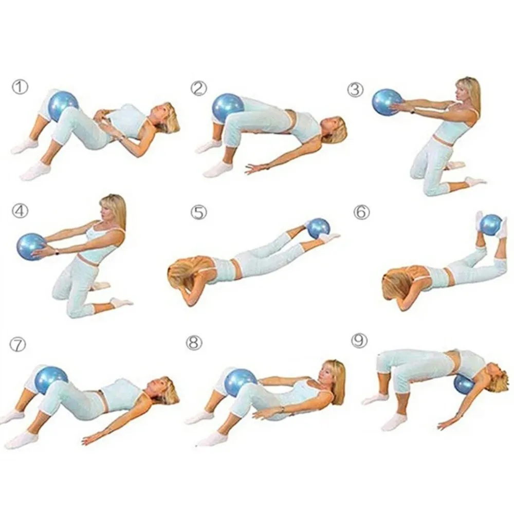 New 25cm Yoga Ball Non Slip Inflatable Pilates Ball Easy Inflation Soft PVC Exercise Ball Gym Fitness
