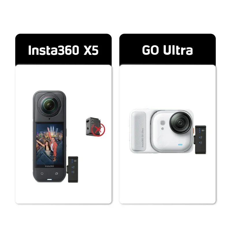wireless microphone mic for insta360 x5 for insta360 go ultra 360 action camera mic audio no need mic adapter camera Accessory