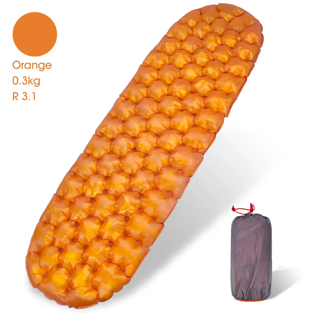 15D Nylon Waterproof Ultra-Thin Ultralight Inflatable Camping Pad Foldable Portable Air Mattress 4 Seasons 1-2 Person