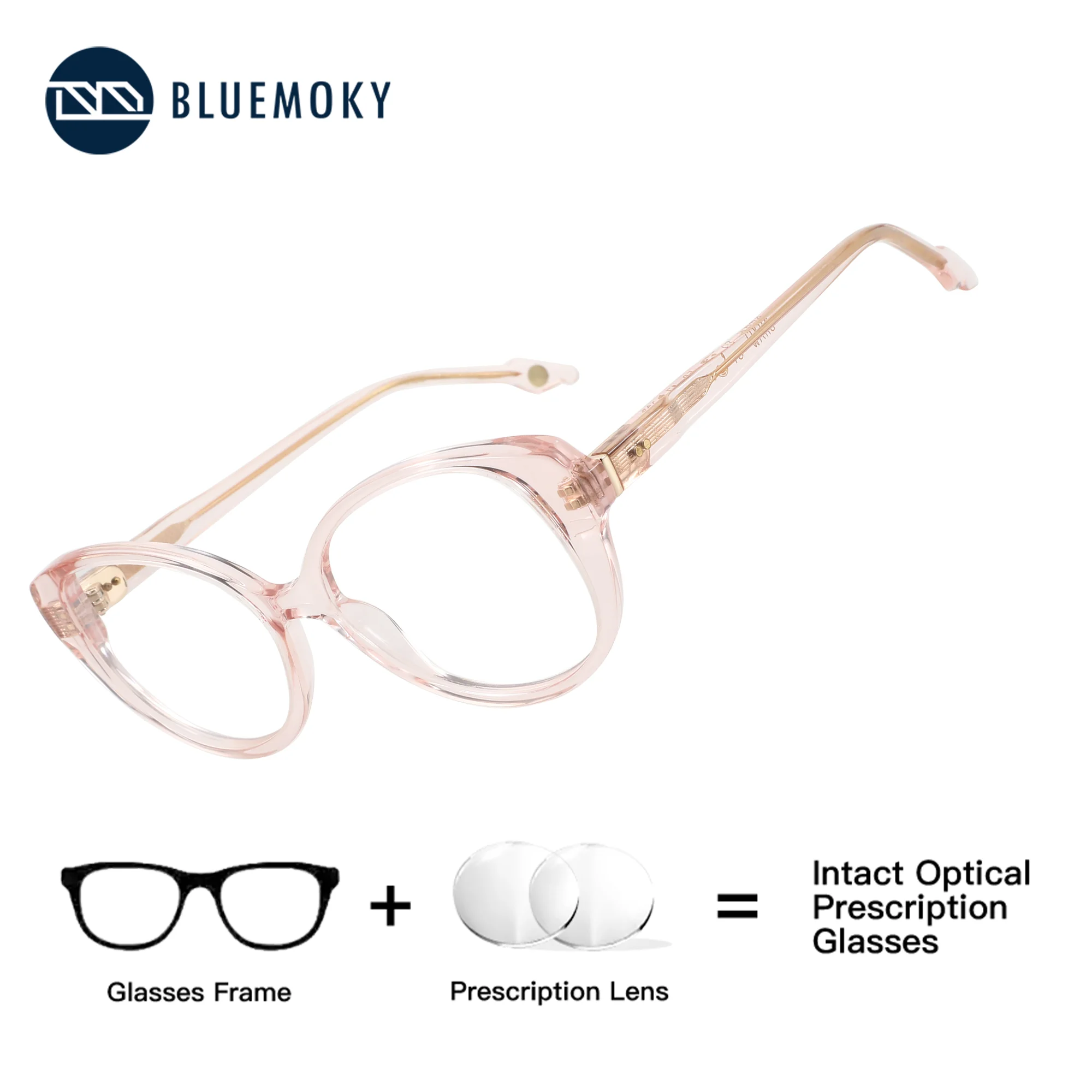 BLUEMOKY Butterfly Prescription Glasses Minus For Women Acetate Photochromic Grey Anti Blue Light Graduated Optical Eyeglasses