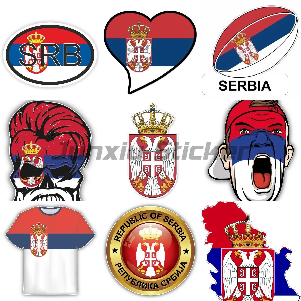 

Serbia Serbian National Flag Map Badge Car Stickers Decor Auto Motocross Racing Car Laptop Helmet Trunk Vinyl Waterproof Decal