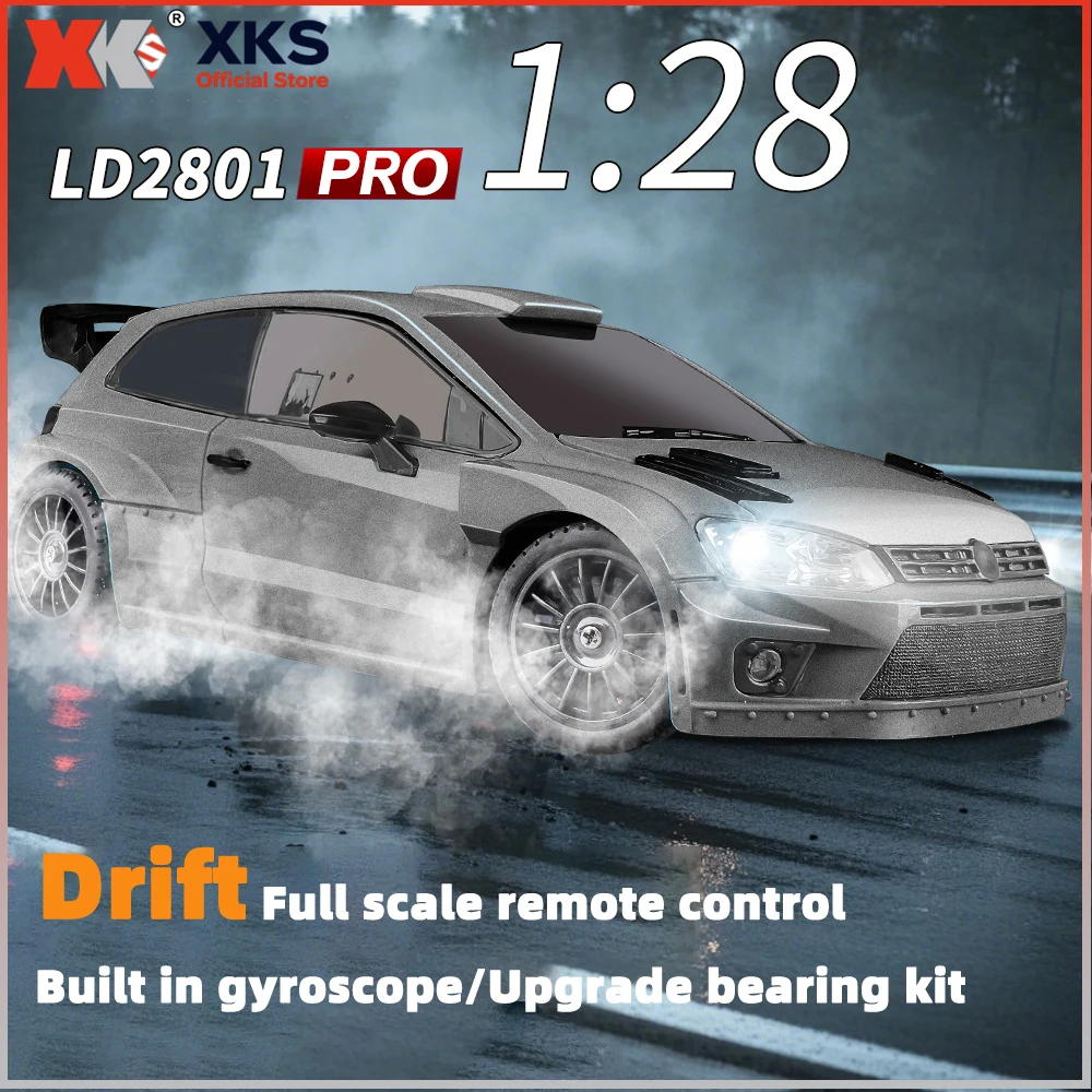 XKS LDRC LD2801 Pro 1/28 4WD RC Car Drift Racing Built-in ESP Gyroscope 2.4G Full Proportional Control RC Toy Gift for Boys Men