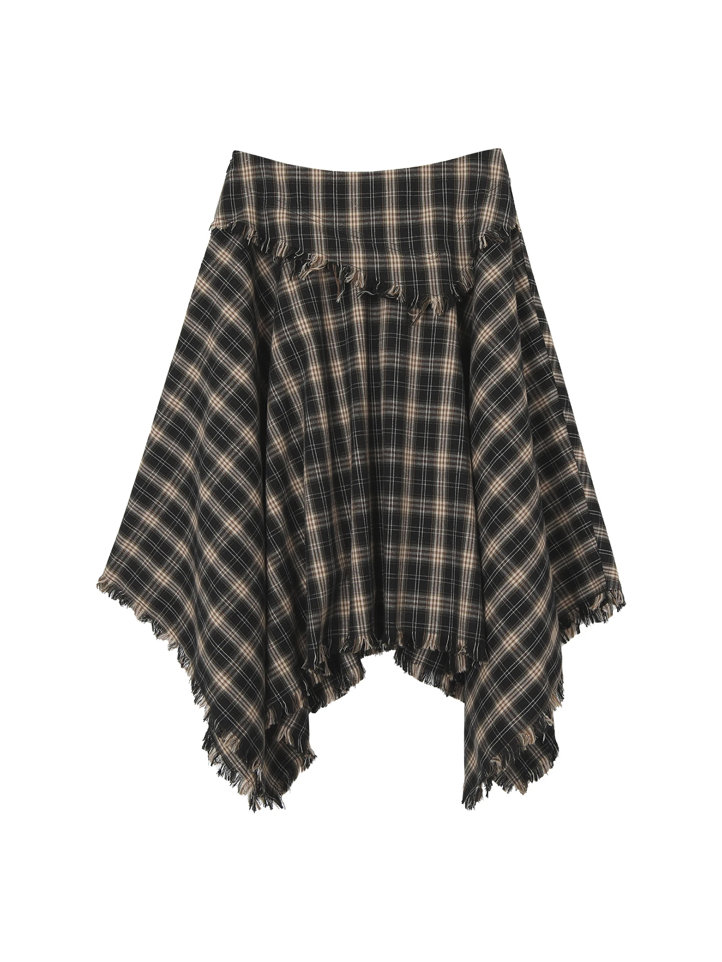 

Red Celebri A-Line Skirt Women's 2025 New Autumn Winter Plaid Asymmetrical Mid-Length Bodycon High-End Feeling Skirt