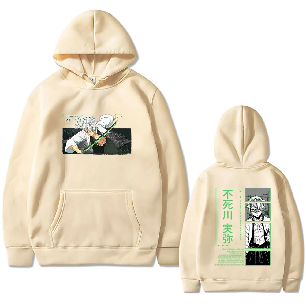 Anime Demon Slayer Shinazugawa Sanemi Graphic Hoodie Kimetsu No Yaiba Print Sweatshirt Male Fashion Casual Oversized Streetwear