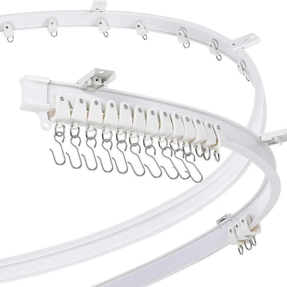 Curtain Rail White Modern Style Visible Track Nano Silencer Curtains Accessories Plastic Bendable Curtain Track
