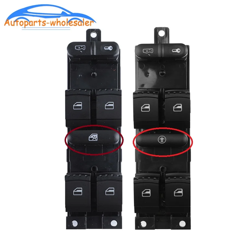 Car 1J4959857A 1J4959857C For VW Golf MK4 Bora Seat Skoda Octavia MK1 Fabia Master Power Window Switch Green Light