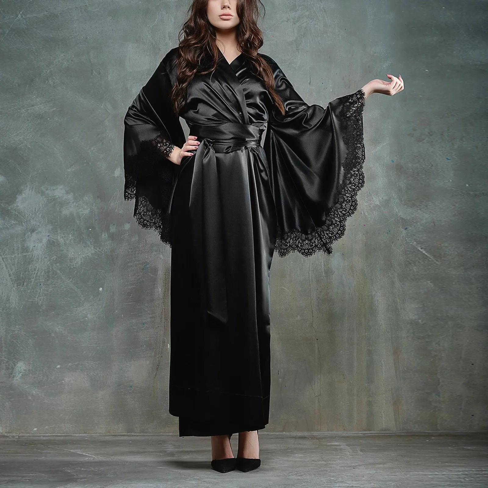 Satin Silk Kimono Robe Bathrobe Women Bridesmaid Wedding Robe Autumn Elegant Thin Pajamas Robes Female Home Dressing Gowns 2024