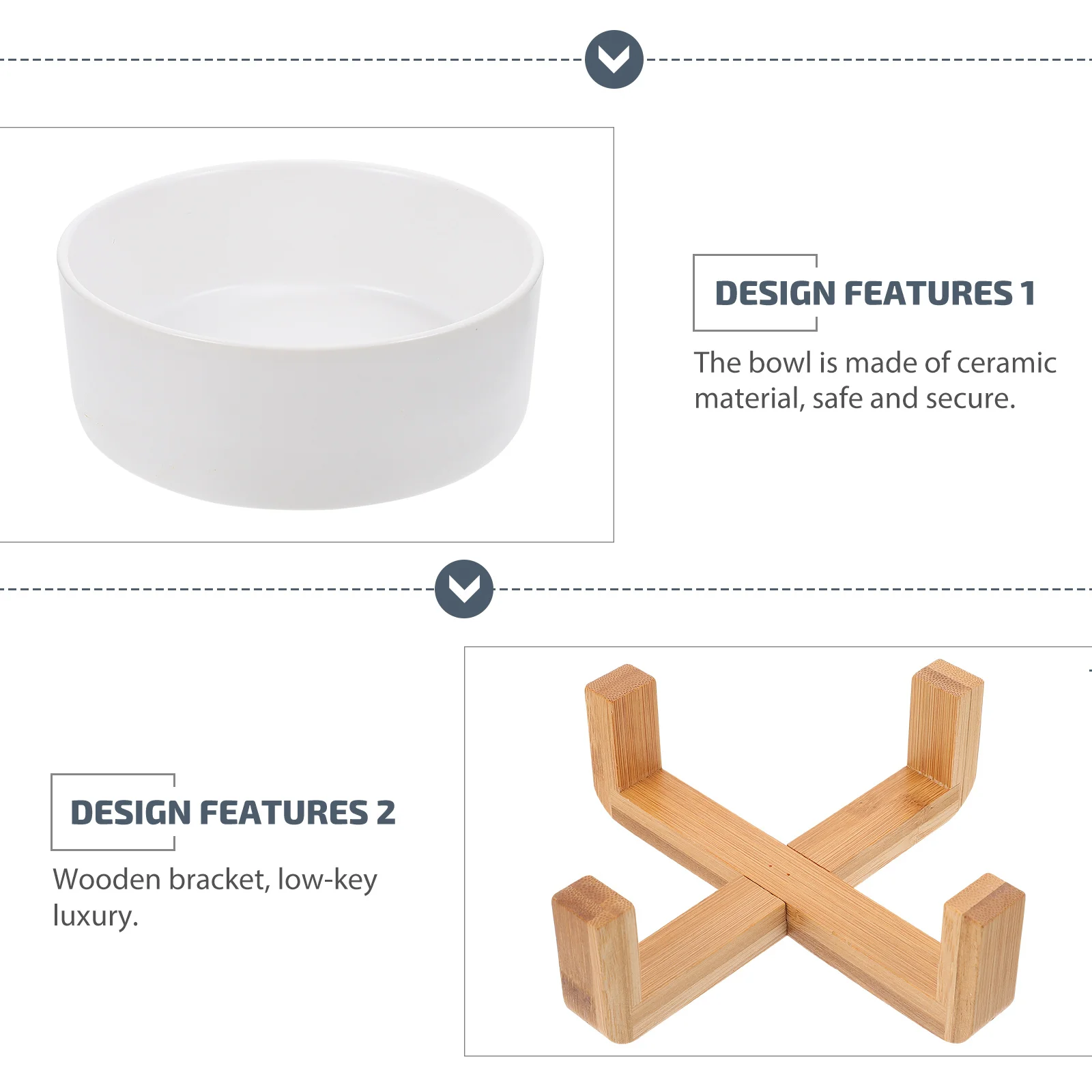 

1Set Ceramic Cat Bowl Elevated Wooden Stand Raised Pet Feeder Dining Food Dish Prevent Vomiting Comfortable Feeding Environment