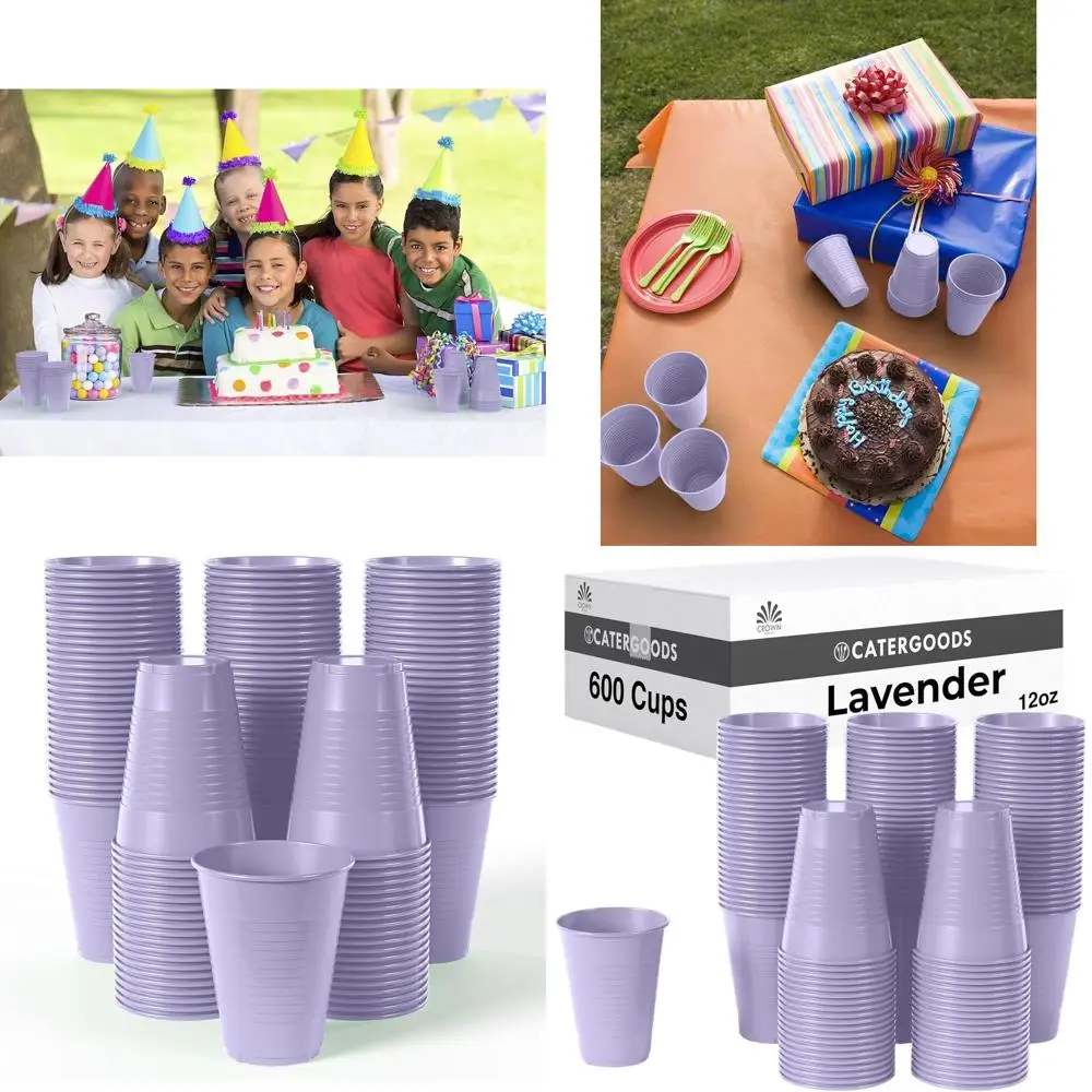 

600 Count Lavender 12-Ounce Plastic Cups