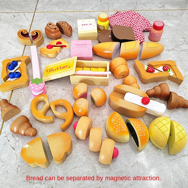 Zabawka piekarnik drewniany truskawkowy nowy styl 2025, dom dla dzieci, symulacja kuchenki mikrofalowej, toster, prezent dla niemowlaka