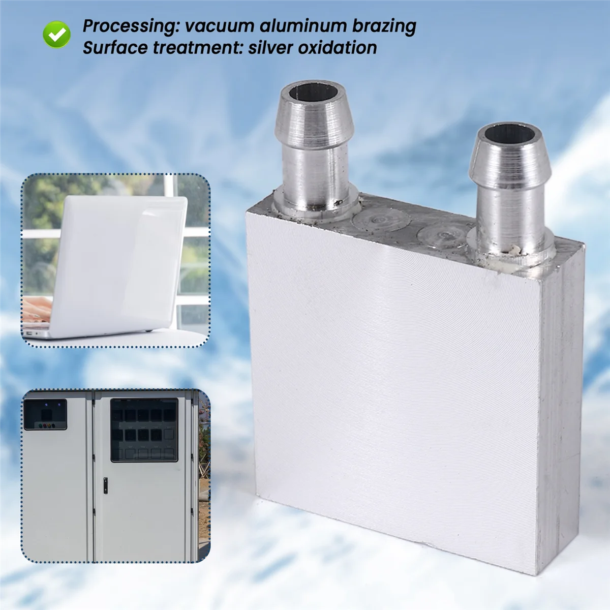 Primary Aluminum alloy Water Cooling Block 40x40mm for Liquid Water Cooler Heat Sink System Silver Use For PC Laptop CPU