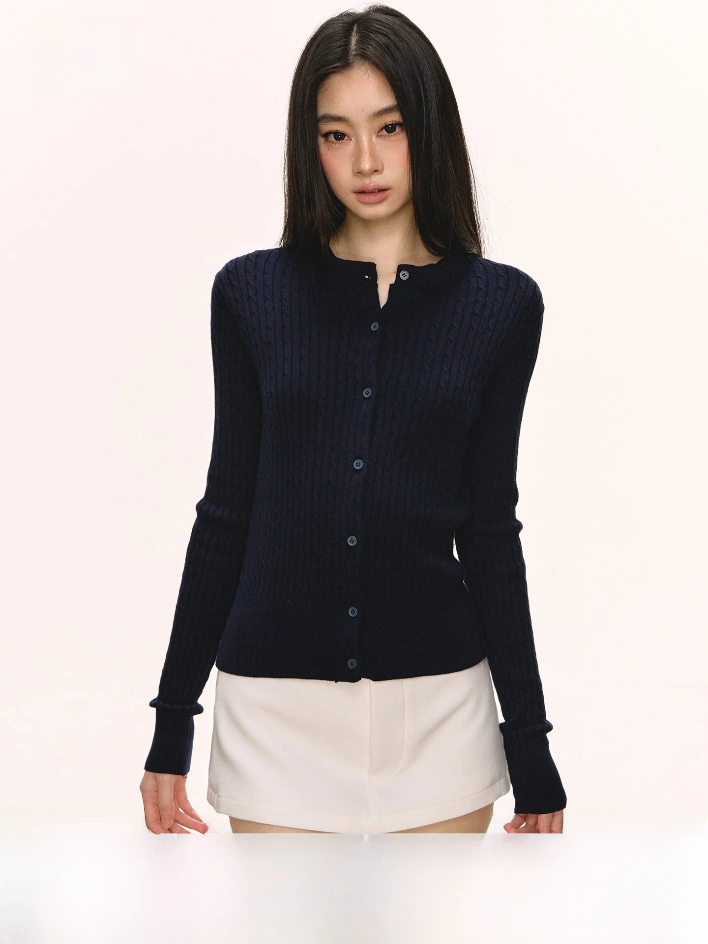 

Bla Knitted Cardigan Coat Women's Slim Fit Long Sve ort Sle Spring Autumn New Arrival ANNA ANEAE Faion Ladies Sweater