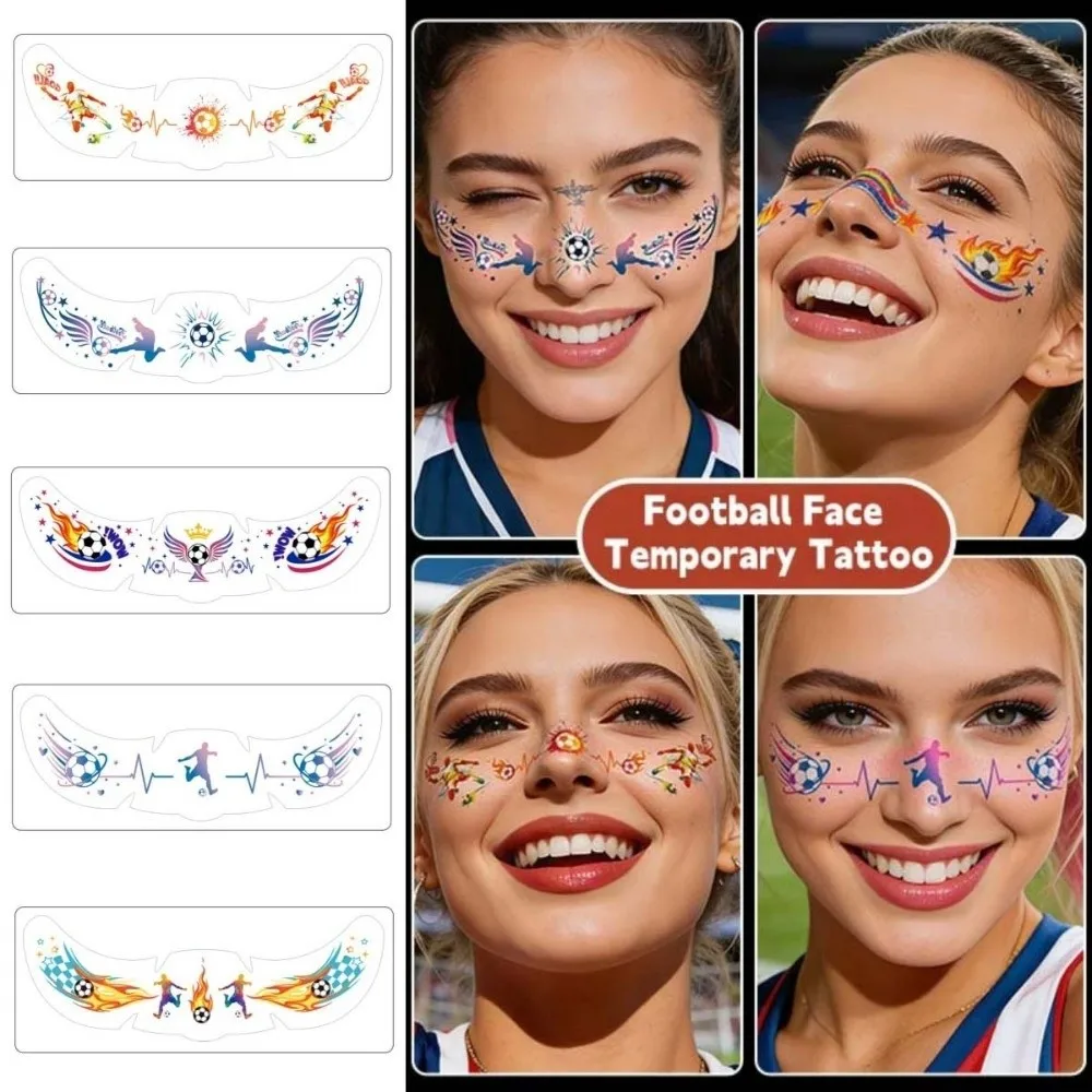 Sports Event Match Football Face Temporary Tattoo Freckle Makeup Y2k Spicy Girl Soccer Freckle Tattoo Waterproof Long Lasting