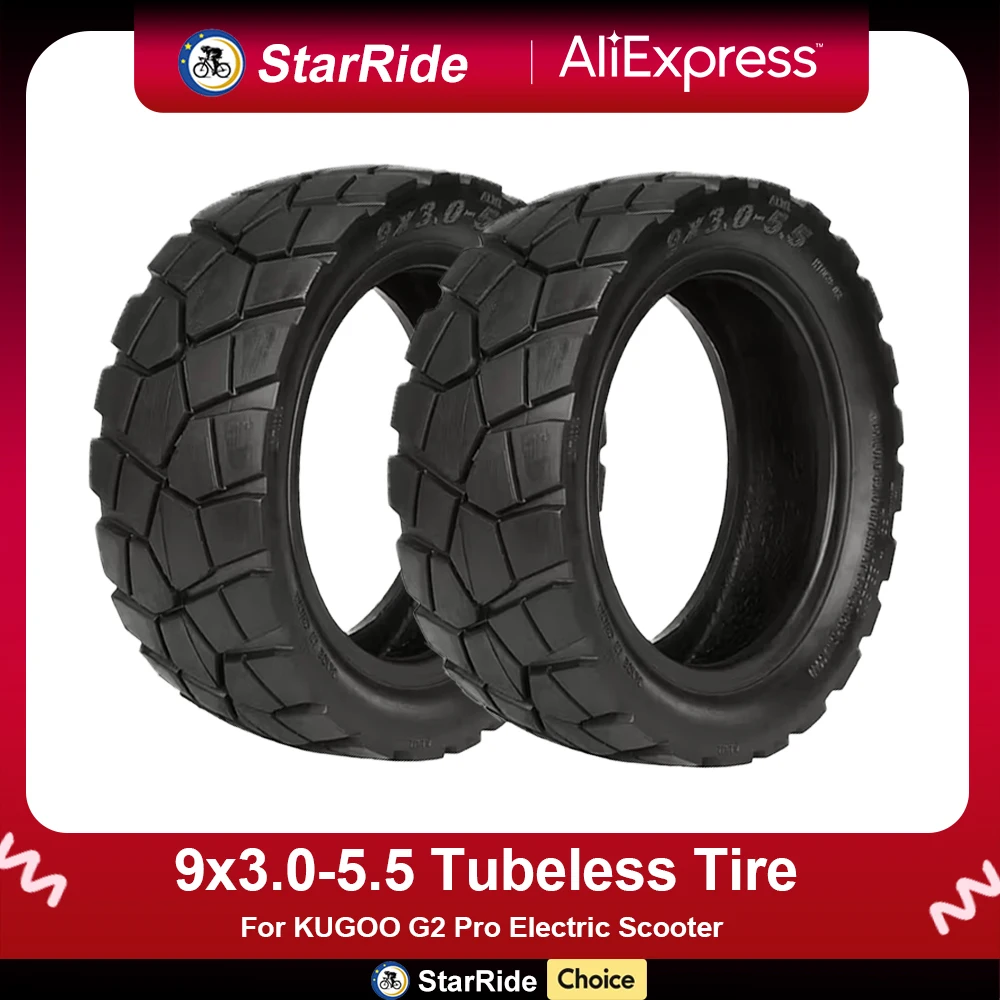 9x3.0-5.5 Vakuum-Schlauchlosreifen für KUGOO G2 Pro Elektroroller 9*3.0-5.5 Offroad-Reifen Dicke Ersatzräder Zubehör