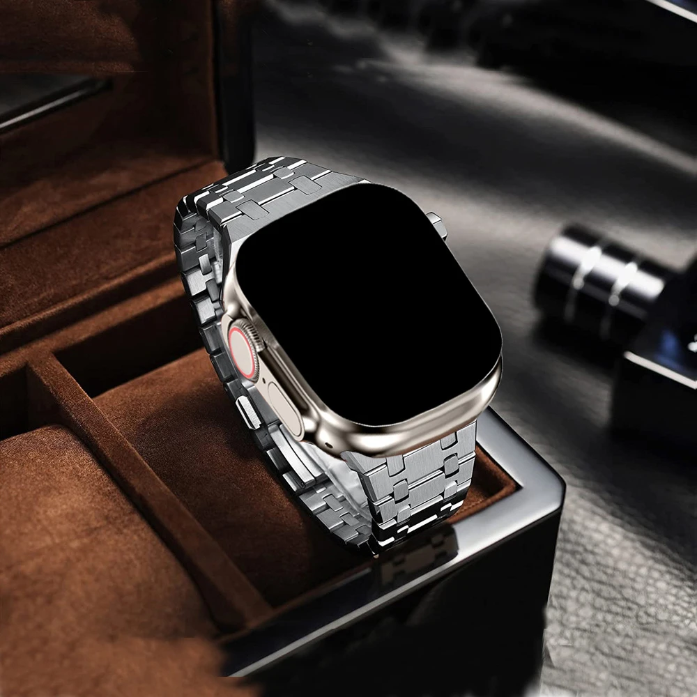 For apple watch ultra 49mm 45mm 44mm 41mm 40mm band stainless steel luxury strap for iwatch ultra SE 8 7 6 5 4 3 42mm Bracelet