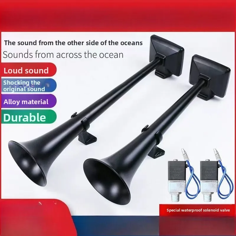 

ForStania Air Horn Big Truck Top-mounted Whistle Horn High and Low Sound Pure Pronunciation Waterproof Solenoid Valve