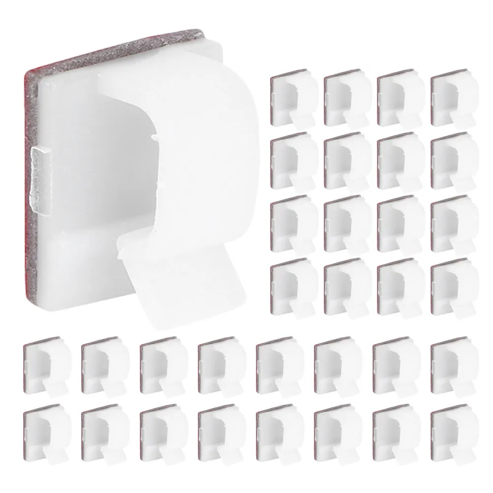 

120pcs Self Adhesive Cable Wire Clips Transparent Plastic Line Holders for Car Home Office Easy Installation Wall Mount Cord