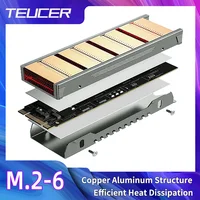 Disipador térmico de alto rendimiento TEUCER M.2 NVME SSD, aletas de cobre con disipadores de calor pasivos de marco de aluminio con almohadilla térmica