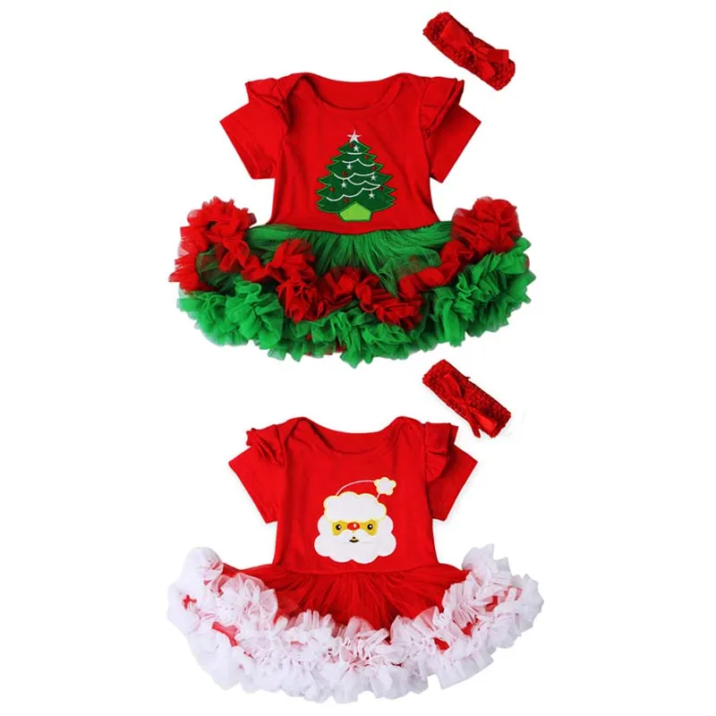 

Baby Christmas Dresses Infant Red Fluffy Princess Dress Baby Girl Santa Claus Christmas Tree Costume Clothes for Toddler Newborn