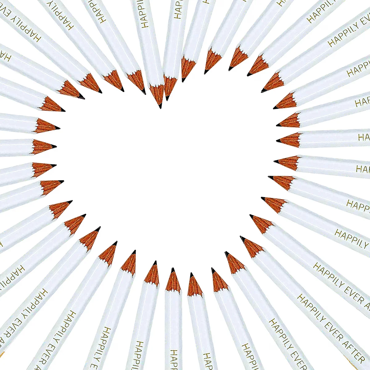 27Pieces Happily Ever After Pencils, Bridal Shower Pencils Half Golf Pencils with Erasers Pre Sharpened 4 Inch 2 HB Mini Hex