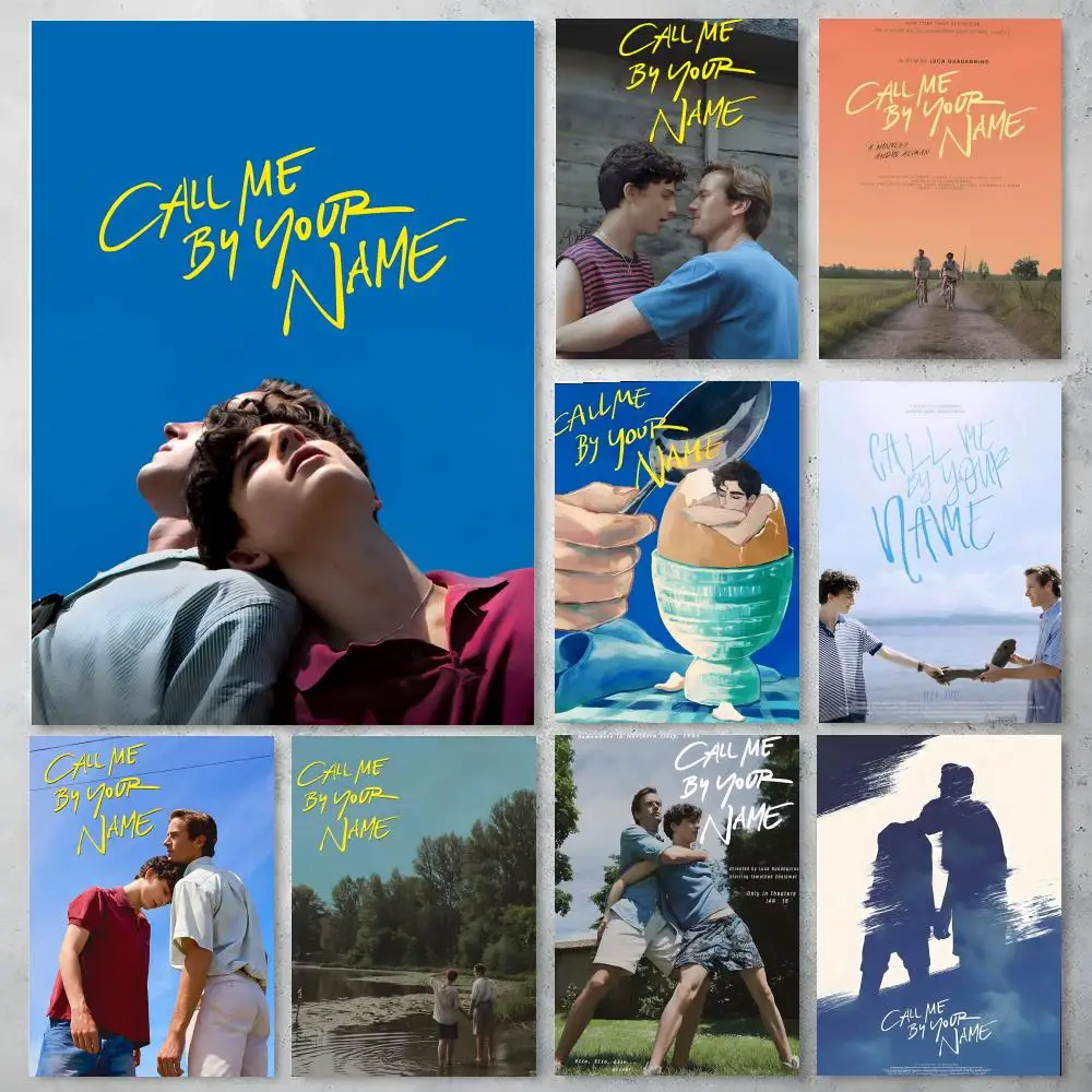 Movie Call Me by Your Name Poster Self-adhesive Art Waterproof Paper Sticker Coffee House Bar Room Wall Decor