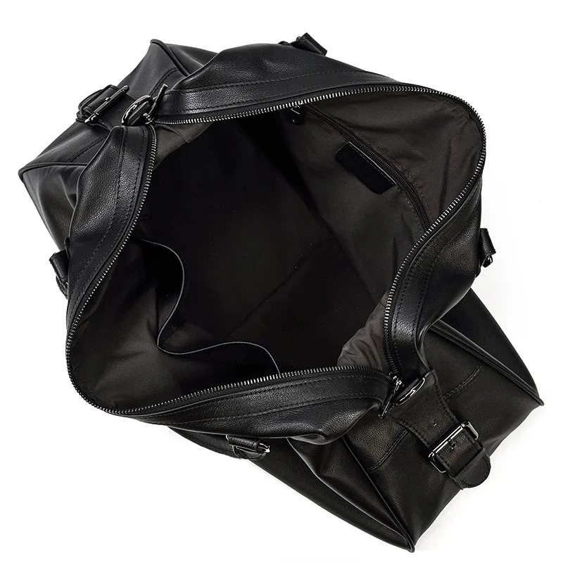 New Genuine Leather Men Women Travel Bag Soft Real Leather Cowhide Carry Hand Luggage Bag Travel Shoulder Bag Male Female Duffle