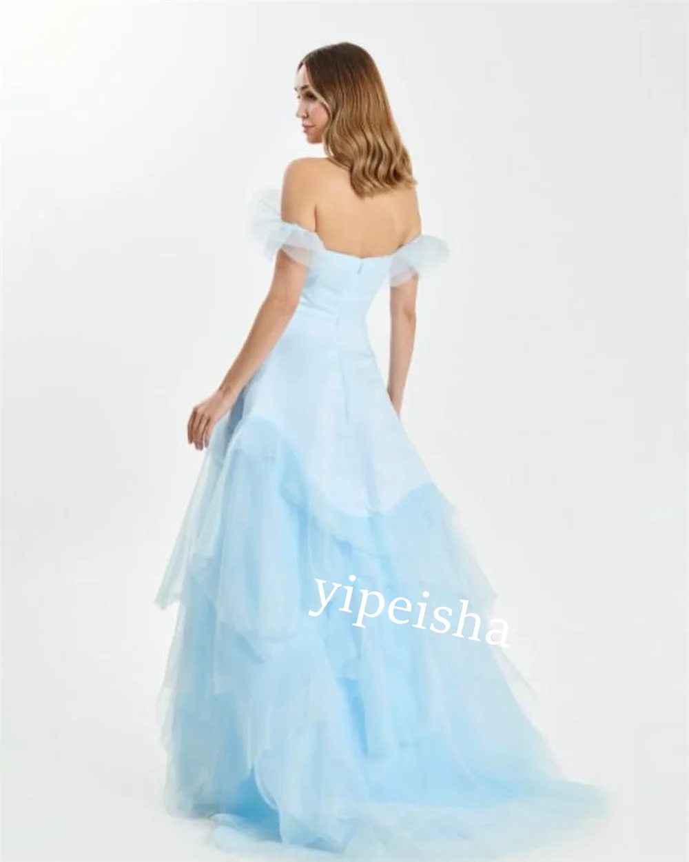 Jiayigong  Jersey Pleat Cocktail Evening A-line Boat Neck Bespoke Occasion Gown Long Dresses Saudi Arabia