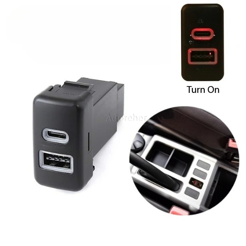 Car Charge QC3.0 PD Charging fuse box Socket Charging Interface Adapter Button For Haval M6 17-19 H6 Wingle 5 Wingle 6